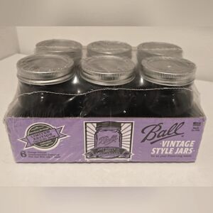 NEW 6Pk AMERICAN HERITAGE LIMITED EDITION COLLECTION PURPLE BALL PINT MASON JARS